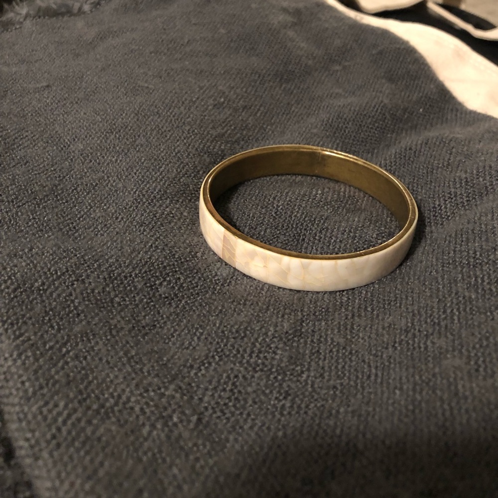 Mother of pearl and brass bangle